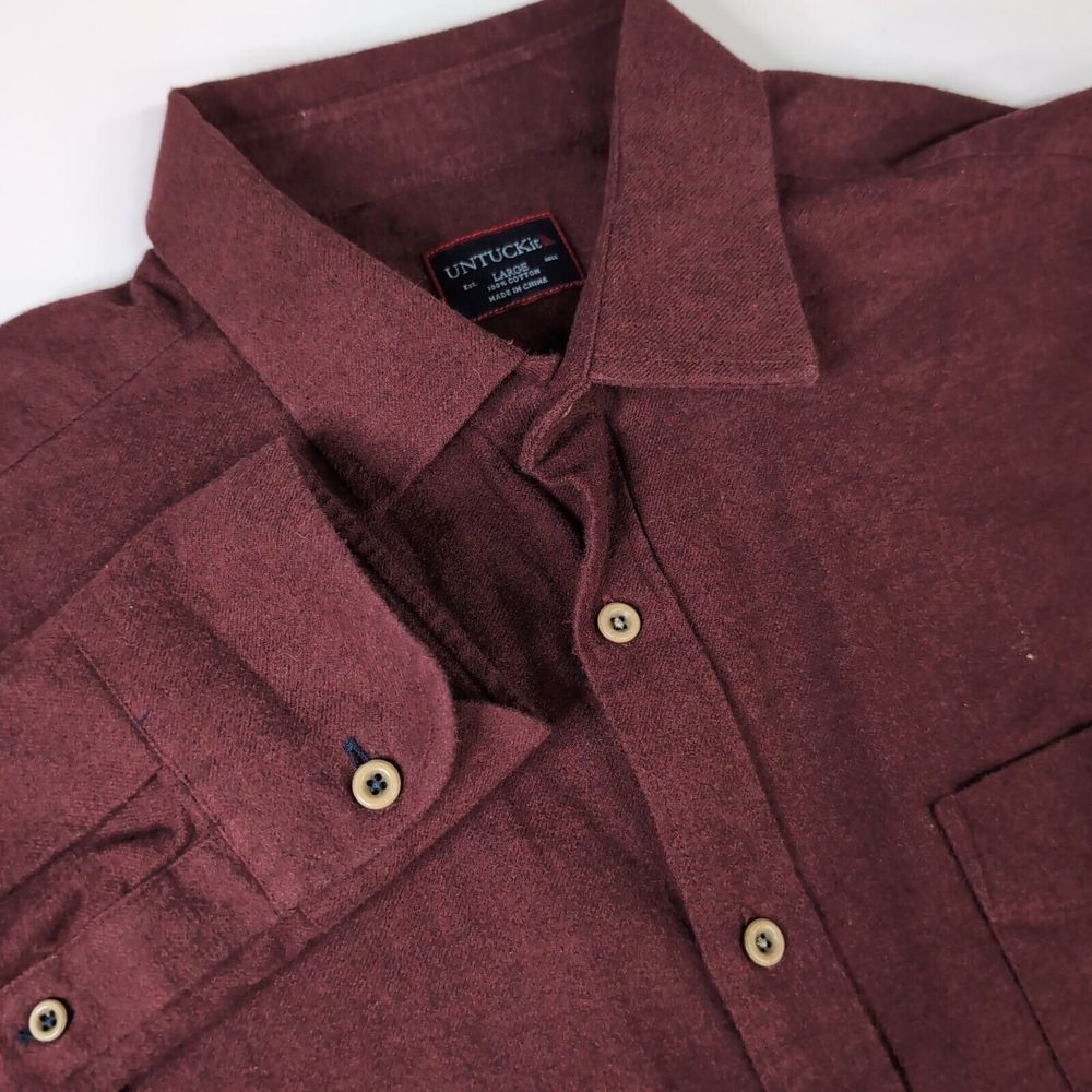 UNTUCKit Men's Maroon Casual Button-Down Shirt